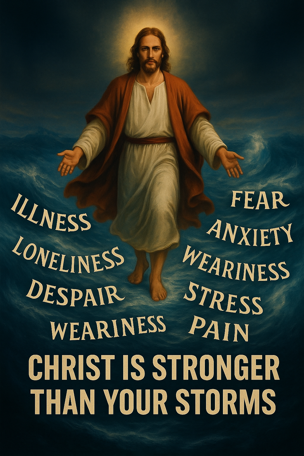 Jesus walks on water